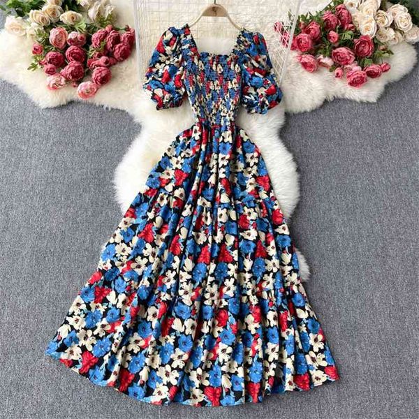 sweet women's summer fashion square neck short sleeve stretch waist slim holiday printed dress vestidos de mujer s497 210527, Black;gray
sweet women's summer fashion square neck short sleeve stretch waist slim holiday printed dress vestidos de mujer s497 210527, Black;gray
