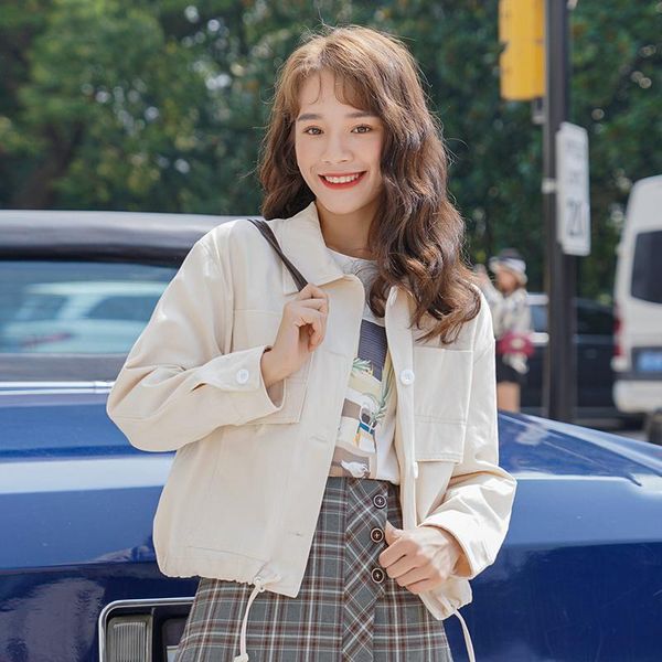 women's jackets spring autumn women white denim jacket korean fashion pockets short preppy style coat female casual slim jeans, Black;brown
women's jackets spring autumn women white denim jacket korean fashion pockets short preppy style coat female casual slim jeans, Black;brown