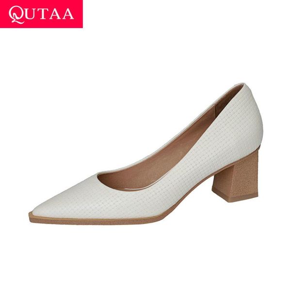 dress shoes qutaa 2021 pointed toe basic women pumps genuine leather slip on female spring summer fashion square high heels size 34-39, Black
dress shoes qutaa 2021 pointed toe basic women pumps genuine leather slip on female spring summer fashion square high heels size 34-39, Black