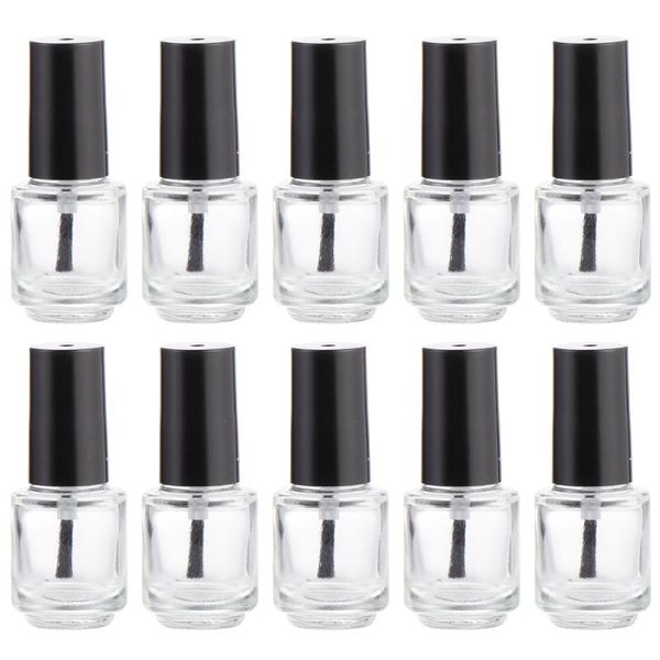 nail polish 20pcs transparent glass bottle wearable with brush black cap
