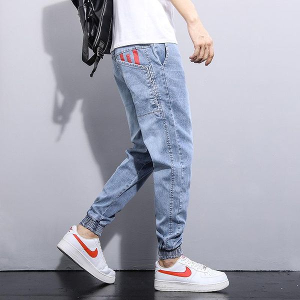 men's jeans denim trendy brand 2021 street tooling loose korean casual feet light-colored teenagers long pencil pants, Blue
men's jeans denim trendy brand 2021 street tooling loose korean casual feet light-colored teenagers long pencil pants, Blue
