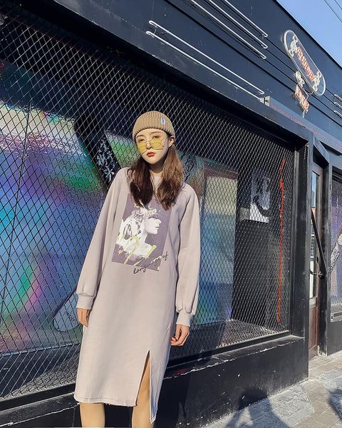 vintage full sleeve sweatshirt dresses korean casual fashion cartoon print harajuku velvet thick daily pullover women's hoodies & swea, Black
vintage full sleeve sweatshirt dresses korean casual fashion cartoon print harajuku velvet thick daily pullover women's hoodies & swea, Black