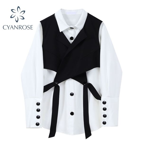 blouses and vest 2pcs women single breasted cardigan buttons white lapel shirts+black bandage crop waistcoat rok outfits female 210515
blouses and vest 2pcs women single breasted cardigan buttons white lapel shirts+black bandage crop waistcoat rok outfits female 210515