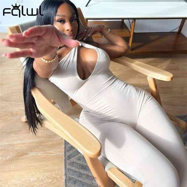 fqlwl streetwear summer romper women jumpsuit female sleeveless solid backless bodycon black one piece outfit long jumpsuit 2021, Black;white
fqlwl streetwear summer romper women jumpsuit female sleeveless solid backless bodycon black one piece outfit long jumpsuit 2021, Black;white