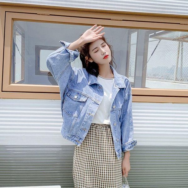 women's jackets women solid fashion female denim jacket blue bat long sleeve jeans loose casual short coat chaqueta mujer, Black;brown
women's jackets women solid fashion female denim jacket blue bat long sleeve jeans loose casual short coat chaqueta mujer, Black;brown