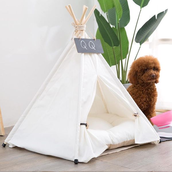 pet teepee wood canvas cat bed portable puppy tents thick cushion houses small medium dogs foldable playhouse dog supplies kennels & pens
pet teepee wood canvas cat bed portable puppy tents thick cushion houses small medium dogs foldable playhouse dog supplies kennels & pens