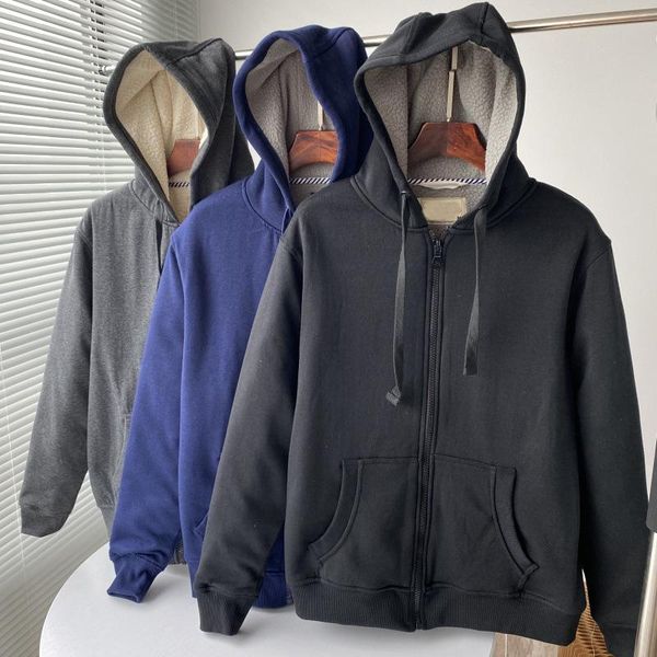 men's hoodies & sweatshirts men clothing 2021 european american thickened lamb wool warm hooded long-sleeved sweatshirt jacket, Black
men's hoodies & sweatshirts men clothing 2021 european american thickened lamb wool warm hooded long-sleeved sweatshirt jacket, Black