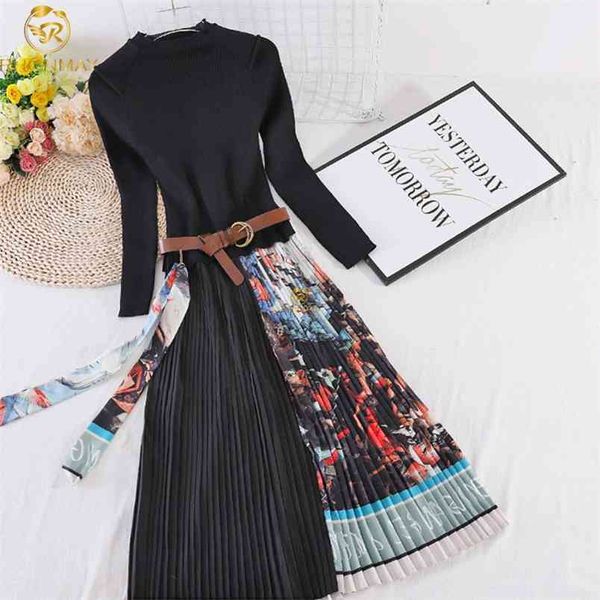 elegant knitted pleated dress women long sleeve vintage blue print sweaterer slim midi autumn 210506, Black;gray
elegant knitted pleated dress women long sleeve vintage blue print sweaterer slim midi autumn 210506, Black;gray