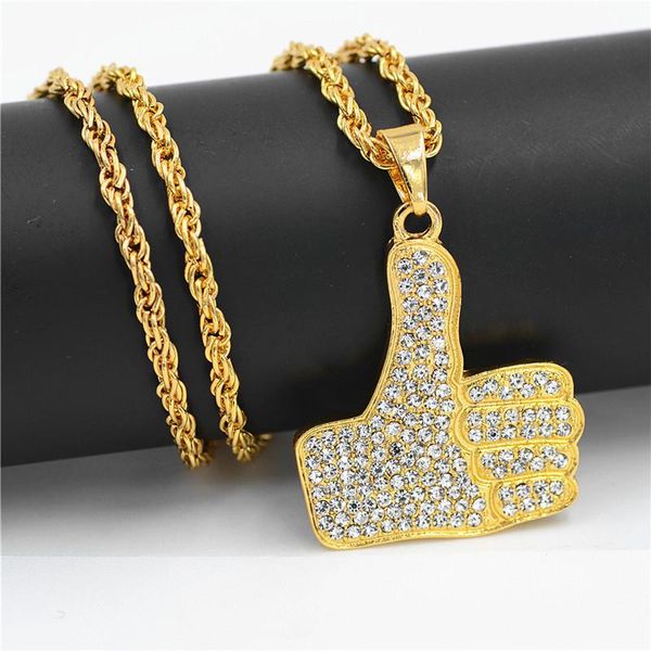 hip hop thumbs up pendant europe american with shining stone necklace simple personality necklaces, Silver
hip hop thumbs up pendant europe american with shining stone necklace simple personality necklaces, Silver