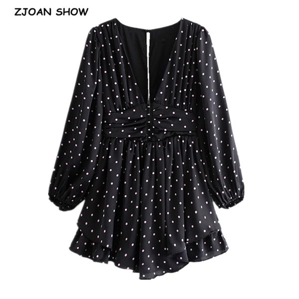 retro women pink polka dot print black long sleeve mini dress pleated ruched hollow out back party dresses 210429, Black;gray
retro women pink polka dot print black long sleeve mini dress pleated ruched hollow out back party dresses 210429, Black;gray