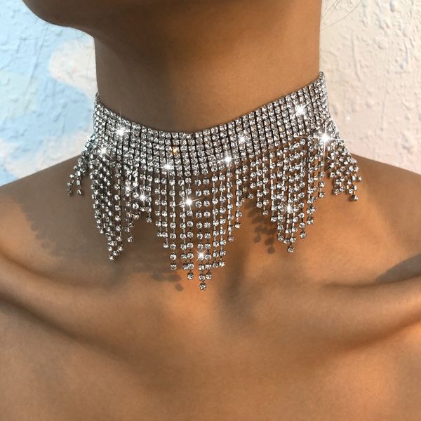 luxury pendants choker diamond necklaces fashion designer full of diamonds tassel necklace temperament niche design multi-layer beam jewelry, Golden;silver
luxury pendants choker diamond necklaces fashion designer full of diamonds tassel necklace temperament niche design multi-layer beam jewelry, Golden;silver