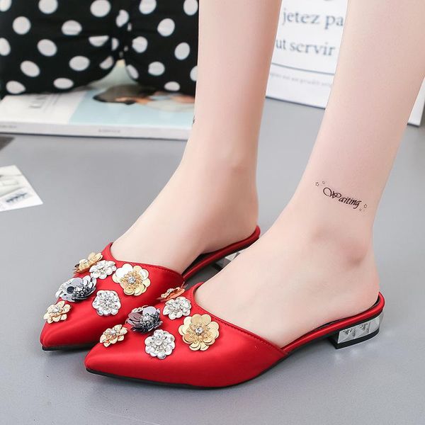 slippers summer pointed toe fashion outside flower slides square heel low (1cm-3cm) breathable large size solid, Black
slippers summer pointed toe fashion outside flower slides square heel low (1cm-3cm) breathable large size solid, Black
