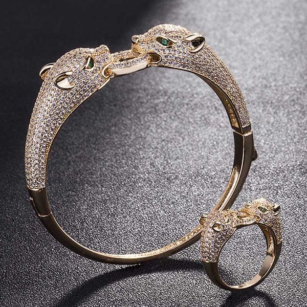 earrings & necklace two leopard heads animal men bangle jewelry set metal copper bangles with ring bridal sets cubic bracelet accessory, Silver
earrings & necklace two leopard heads animal men bangle jewelry set metal copper bangles with ring bridal sets cubic bracelet accessory, Silver