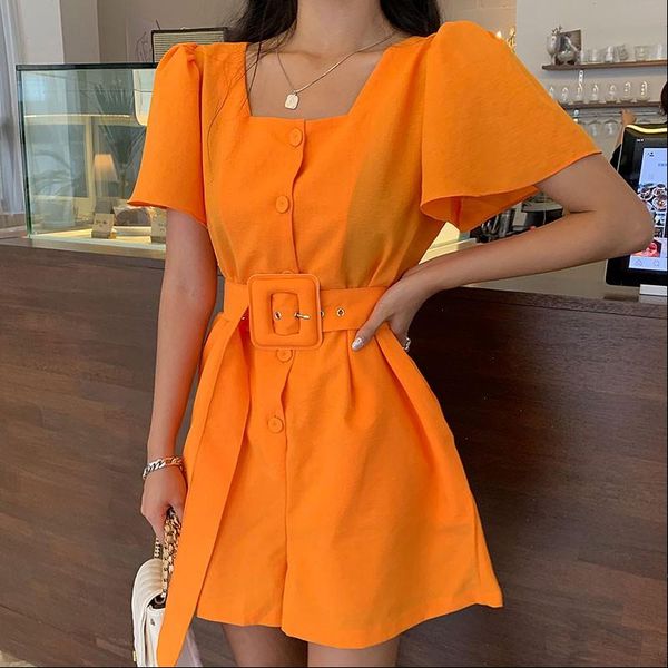 womens romper fashion square collar summer short sleeve jumpsuit high waist sashes single breasted overalls female, Black;white
womens romper fashion square collar summer short sleeve jumpsuit high waist sashes single breasted overalls female, Black;white