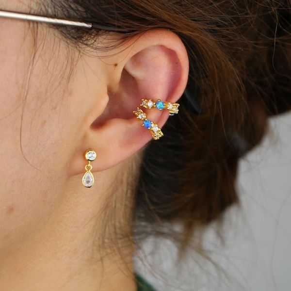 clip-on & screw back cz cluster blue fire opal stone no piercing ear cuff earring gold filled sparking bling clip on 1 piece, Silver
clip-on & screw back cz cluster blue fire opal stone no piercing ear cuff earring gold filled sparking bling clip on 1 piece, Silver