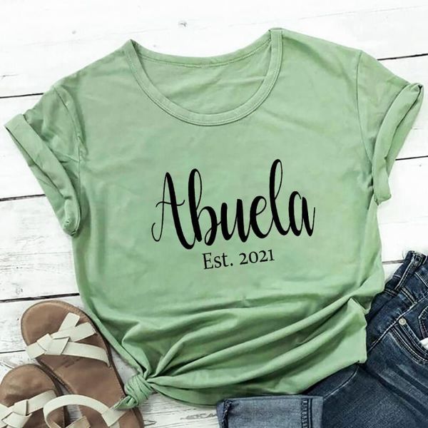 women's t-shirt abuela est 2021 100%cotton printed tshirt spanish grandma shirt promoted to shirts mother's day gift, White
women's t-shirt abuela est 2021 100%cotton printed tshirt spanish grandma shirt promoted to shirts mother's day gift, White