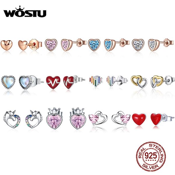 wostu stud 925 sterling silver rose gold & red heart zircon enamel small earrings for women original jewelry, Golden
wostu stud 925 sterling silver rose gold & red heart zircon enamel small earrings for women original jewelry, Golden