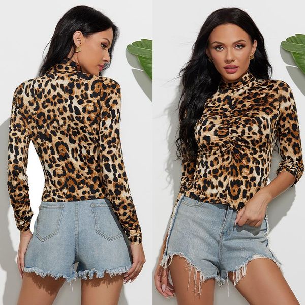 women's t-shirt autumn women dress slim fit sexyfashion bottomed chest pleated high collar leopard long sleeve t-shirt033, White
women's t-shirt autumn women dress slim fit sexyfashion bottomed chest pleated high collar leopard long sleeve t-shirt033, White