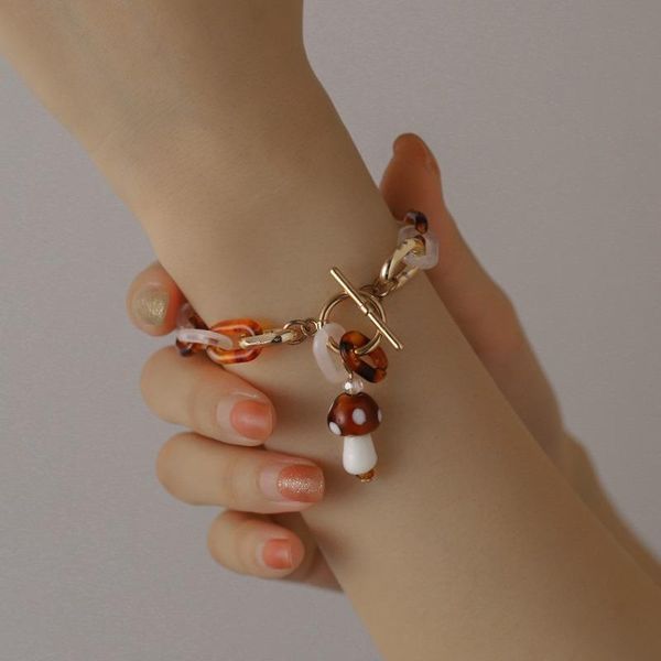 charm bracelets vsnow ethnic creative mushroom leopard resin for women femme chunky chain hollow metallic jewellery, Golden;silver
charm bracelets vsnow ethnic creative mushroom leopard resin for women femme chunky chain hollow metallic jewellery, Golden;silver