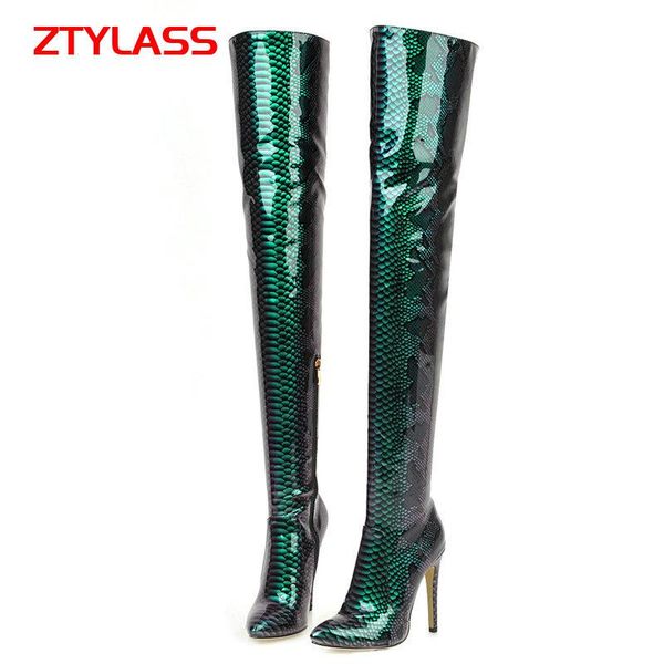 fashion over the knee boots faux snake leather thin high heel long zipper autumwinter women shoes, Black
fashion over the knee boots faux snake leather thin high heel long zipper autumwinter women shoes, Black