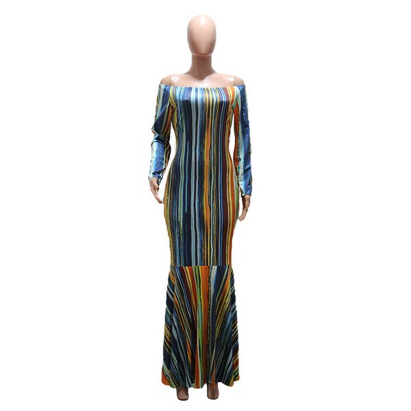 dress off the shoulders long sleeves printed dresses striped women maxi mermaid skinny female party occassion robes 2021 fashion spring 09u6, Black;gray
dress off the shoulders long sleeves printed dresses striped women maxi mermaid skinny female party occassion robes 2021 fashion spring 09u6, Black;gray