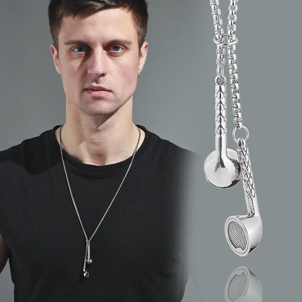 chains necklace for man men's pendant simple headset hip hop fashion personality titanium steel brand, Silver
chains necklace for man men's pendant simple headset hip hop fashion personality titanium steel brand, Silver