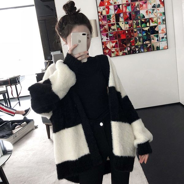 tees autumn and winter large female jacket casual style korean women's knitted cardigan loose contrast colour s f2282 7lq5, White
tees autumn and winter large female jacket casual style korean women's knitted cardigan loose contrast colour s f2282 7lq5, White