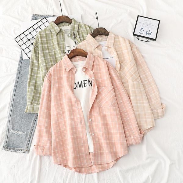 women's blouses & shirts plaid shirt 2021 loose harajuku bf port long sleeve salt coat fashionable, White
women's blouses & shirts plaid shirt 2021 loose harajuku bf port long sleeve salt coat fashionable, White