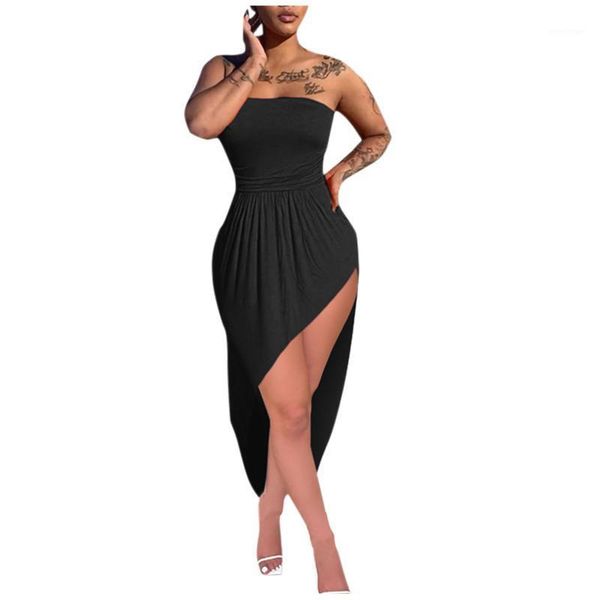 casual dresses summer dress long tube women strapless slim stretch bodycon high split women's irregular clothing vestidos, Black;gray
casual dresses summer dress long tube women strapless slim stretch bodycon high split women's irregular clothing vestidos, Black;gray
