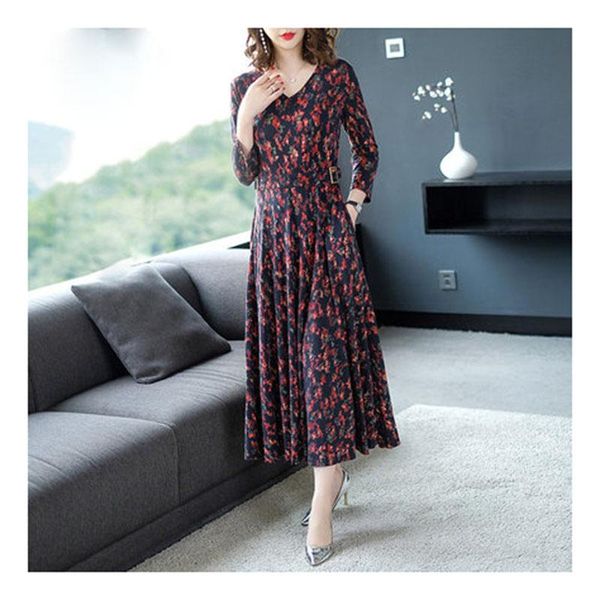 casual dresses plus size dress fashion red floral ladies spring autumn 2021 mid-length v-neck slim fit wild long sleeve vestidos d83, Black;gray
casual dresses plus size dress fashion red floral ladies spring autumn 2021 mid-length v-neck slim fit wild long sleeve vestidos d83, Black;gray