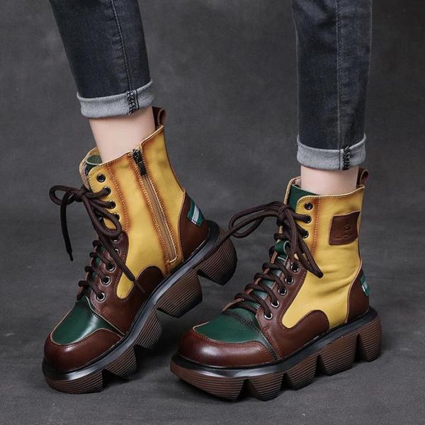 boots johnature 2021 winter women shoes genuine leather zip round toe mixed colors sewing leisure handmade platform, Black
boots johnature 2021 winter women shoes genuine leather zip round toe mixed colors sewing leisure handmade platform, Black