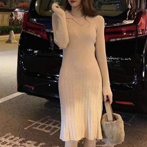 casual dresses one-piece 2021 autumn korean elegant loose sweater long dress vintage warm winter knitted women femme office lady, Black;gray
casual dresses one-piece 2021 autumn korean elegant loose sweater long dress vintage warm winter knitted women femme office lady, Black;gray