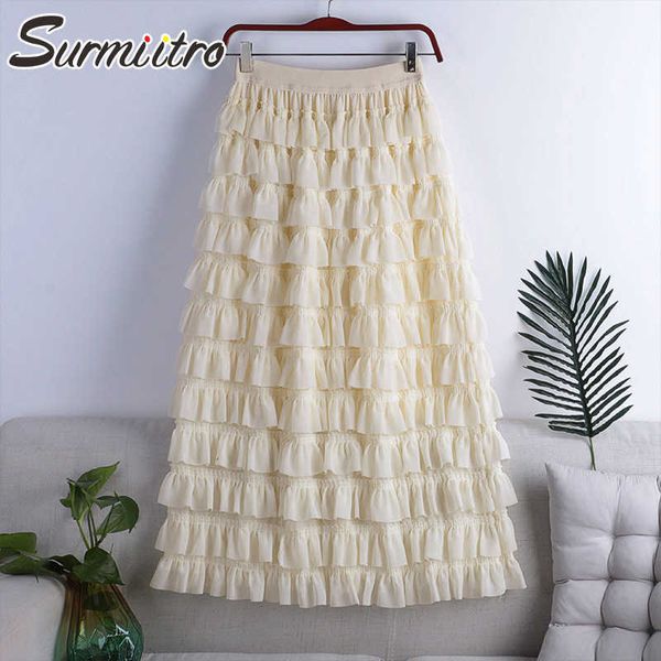 surmiitro fashoin summer long tulle skirt women korean style elegant high waist aesthetic maxi pleated tiered skirt female 210712, Black
surmiitro fashoin summer long tulle skirt women korean style elegant high waist aesthetic maxi pleated tiered skirt female 210712, Black