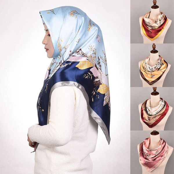 scarves 90*90cm kerchief hair scarf for women floral print silk satin hijab square bright-coloured shawl headband, Blue;gray
scarves 90*90cm kerchief hair scarf for women floral print silk satin hijab square bright-coloured shawl headband, Blue;gray