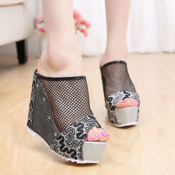 summer net yarn high heels 2021 women 12cm wedges sandals platform slippers lace increase peep toe shoes feminina chaussures, Black
summer net yarn high heels 2021 women 12cm wedges sandals platform slippers lace increase peep toe shoes feminina chaussures, Black