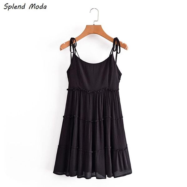 casual dresses splend moda sling dress women cotton french folds lace-up camisole 2021 summer sweet fashion loose solid color vestido, Black;gray
casual dresses splend moda sling dress women cotton french folds lace-up camisole 2021 summer sweet fashion loose solid color vestido, Black;gray