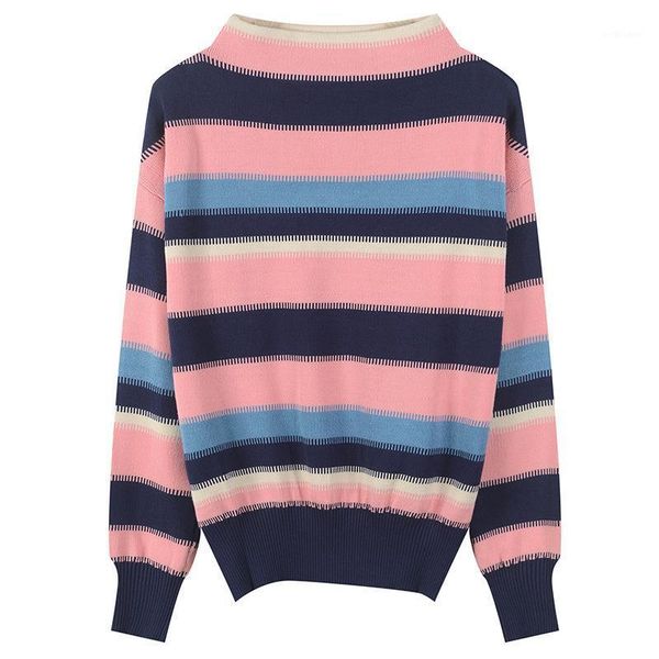 women sweater loose striped knitted pullovers contrast color long sleeve multi-color jumper oversized knitwear autumn winter women's sw, White;black
women sweater loose striped knitted pullovers contrast color long sleeve multi-color jumper oversized knitwear autumn winter women's sw, White;black
