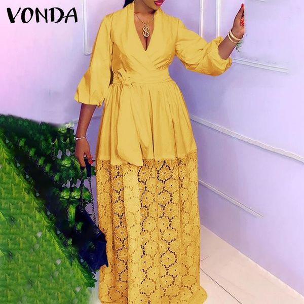 casual dresses vonda 2021 autumn women dress lace patchwork bow waist party bohemian vestidos loose 3/4 sleeve maxi beach sundress oversized, Black;gray
casual dresses vonda 2021 autumn women dress lace patchwork bow waist party bohemian vestidos loose 3/4 sleeve maxi beach sundress oversized, Black;gray