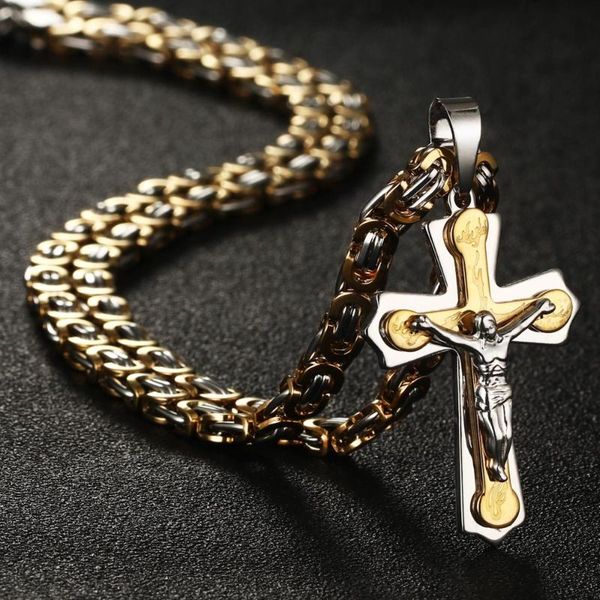 pendant necklaces sturdy stainless steel byzantine crucifix jesus piece cross pendants for men chain jewelry 22-28" nc010, Silver
pendant necklaces sturdy stainless steel byzantine crucifix jesus piece cross pendants for men chain jewelry 22-28" nc010, Silver