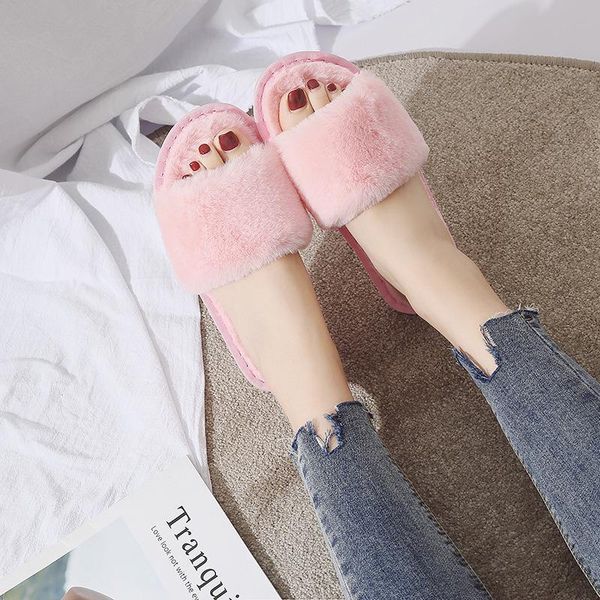 slippers women fur autumn and winter flat bottom open toe home indoor warm non-slip, Black
slippers women fur autumn and winter flat bottom open toe home indoor warm non-slip, Black