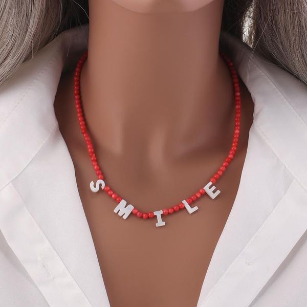 pendant necklaces european and american color shell beads necklace women's simple letters hand-woven clavicle chain, Silver
pendant necklaces european and american color shell beads necklace women's simple letters hand-woven clavicle chain, Silver