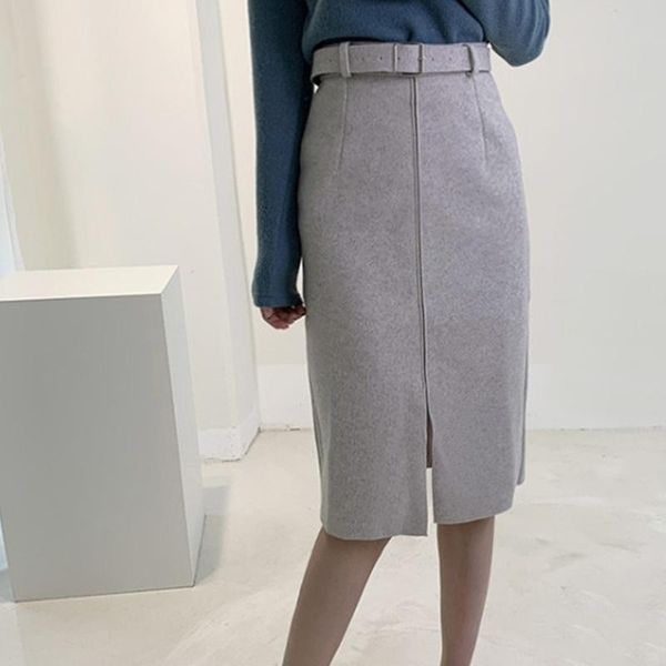 korean autumn winter elegant high waist buttock woolen mid length skirt lady pencil split for womens vintage skirts, Black
korean autumn winter elegant high waist buttock woolen mid length skirt lady pencil split for womens vintage skirts, Black