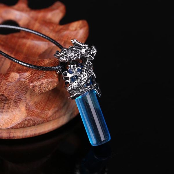 vintage personality crystal column dragon pendant necklace joker titanium steel necklaces mixed color, Silver
vintage personality crystal column dragon pendant necklace joker titanium steel necklaces mixed color, Silver
