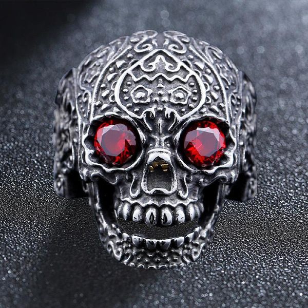 cluster rings 316l stainless steel skull ring punk biker man classic flower skeleton fashion jewelry, Golden;silver
cluster rings 316l stainless steel skull ring punk biker man classic flower skeleton fashion jewelry, Golden;silver