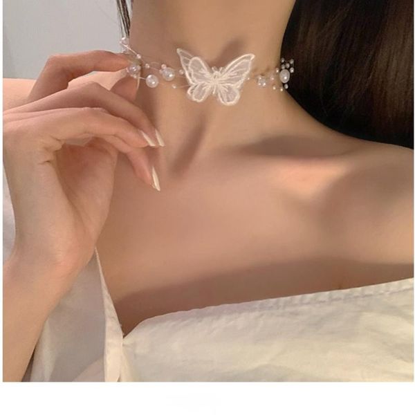 chains fashion jewelry butterfly choker necklace sweet korean temperament simulated pearls for women girl gifts, Silver
chains fashion jewelry butterfly choker necklace sweet korean temperament simulated pearls for women girl gifts, Silver