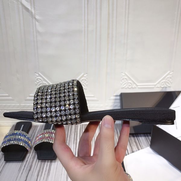 2021 luxury designer anya crystal leather slippers rubber square head soft high-quality comfortable and fashionable women's sandals, Black
2021 luxury designer anya crystal leather slippers rubber square head soft high-quality comfortable and fashionable women's sandals, Black