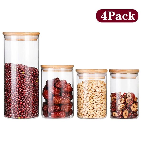 storage bottles & jars 4 pcs kitchen can glass sealed with cover food mason spice candy banks tea box
storage bottles & jars 4 pcs kitchen can glass sealed with cover food mason spice candy banks tea box