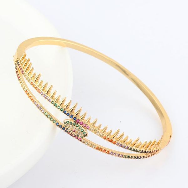 design copper rainbow zircon eye bangles for women bracelet charm boho party jewelry gift bangle, Black
design copper rainbow zircon eye bangles for women bracelet charm boho party jewelry gift bangle, Black