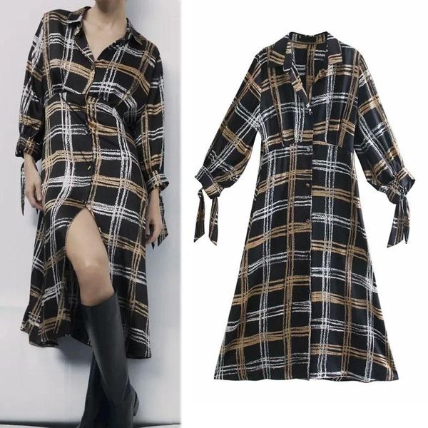 fall 2021 black plaid long shirt dress women sleeve collar vintage maxi woman bow elegant ladies dresses casual, Black;gray
fall 2021 black plaid long shirt dress women sleeve collar vintage maxi woman bow elegant ladies dresses casual, Black;gray
