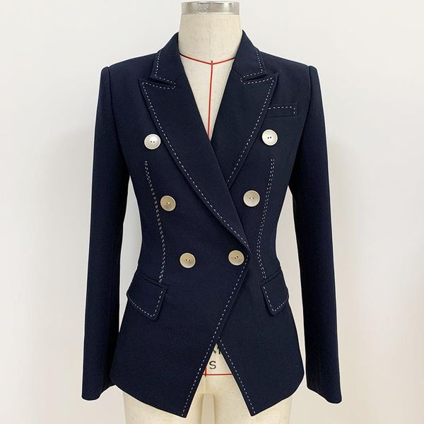 women's blazer white dark blue double-breasted button slim beaded open wire decoration casual jacket suit female suits & blazers, White;black
women's blazer white dark blue double-breasted button slim beaded open wire decoration casual jacket suit female suits & blazers, White;black